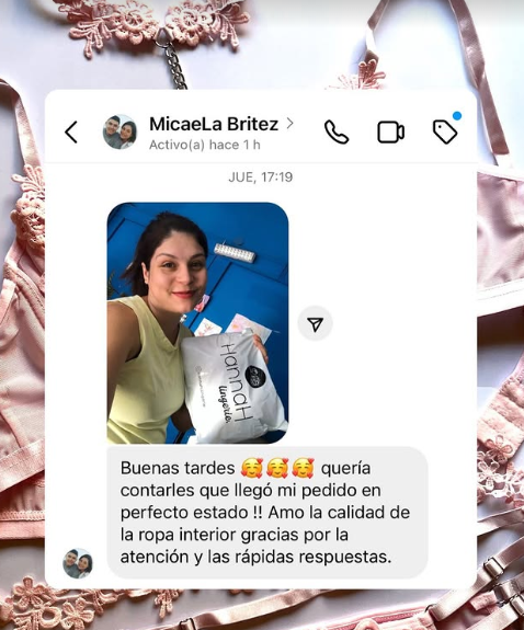 Captura de cliente mayorista Hannah Lingerie 6